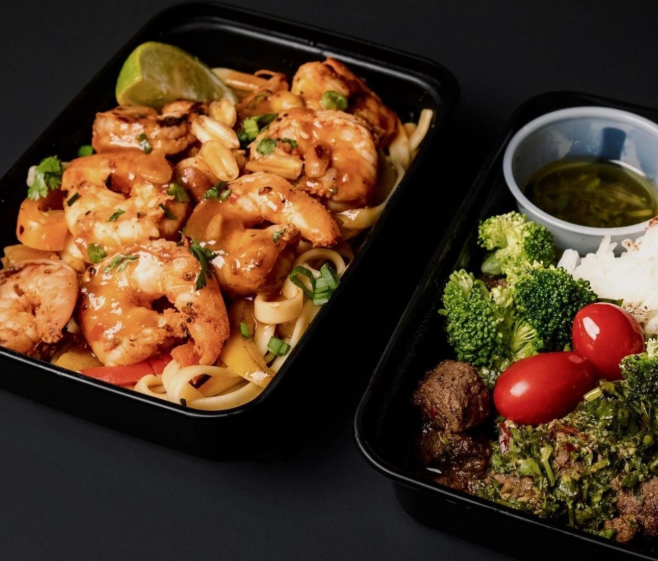 FitGrill shrimp pasta and steak meal preps